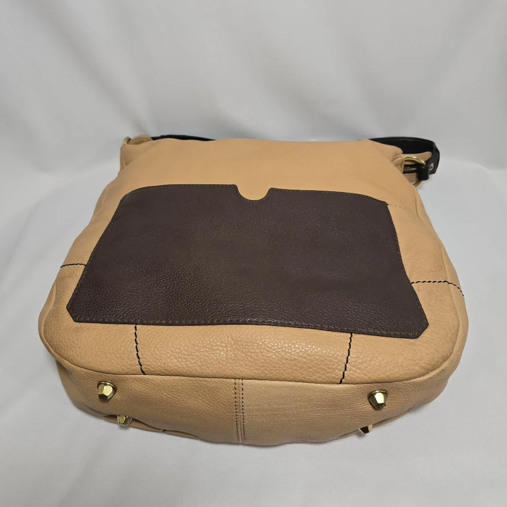 orYany Adele Pebbled Leather in Tan Satchel Purse